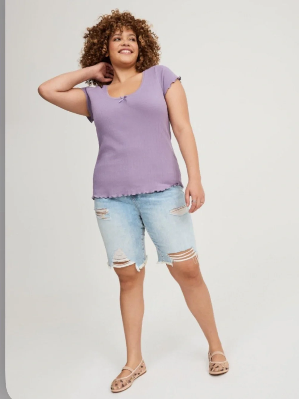 Torrid Pointelle Scoop Neck Lace Trim Tee NWT 1X
